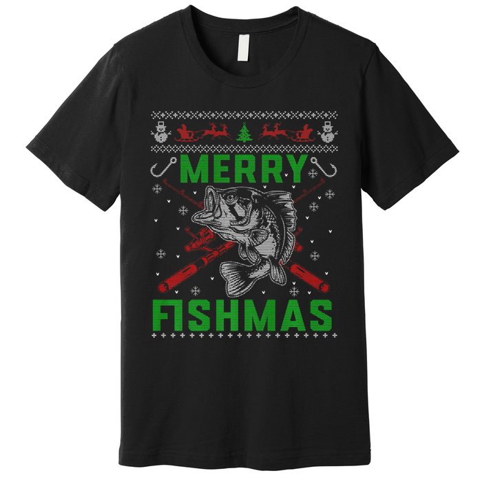 Merry Fishmas Christmas Sweater Fishers Premium T-Shirt