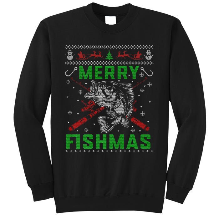 Merry Fishmas Christmas Sweater Fishers Tall Sweatshirt