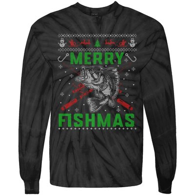 Merry Fishmas Christmas Sweater Fishers Tie-Dye Long Sleeve Shirt