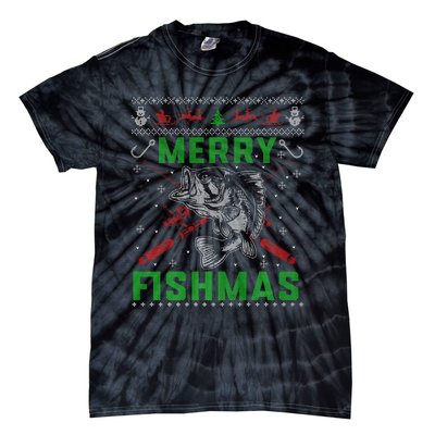 Merry Fishmas Christmas Sweater Fishers Tie-Dye T-Shirt