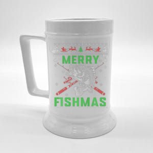 Merry Fishmas Christmas Sweater Fishers Beer Stein