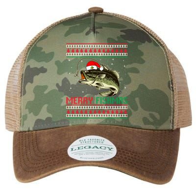 Merry Fishmas Christmas Fish Fisherman Funny Fishing Legacy Tie Dye Trucker Hat