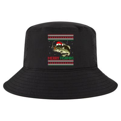 Merry Fishmas Christmas Fish Fisherman Funny Fishing Cool Comfort Performance Bucket Hat