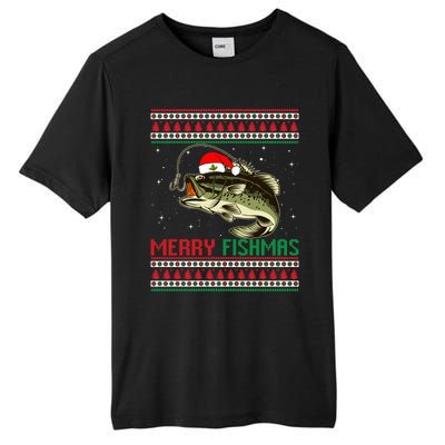 Merry Fishmas Christmas Fish Fisherman Funny Fishing Tall Fusion ChromaSoft Performance T-Shirt