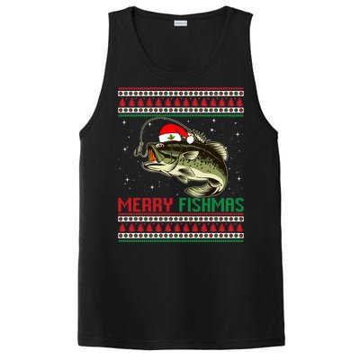 Merry Fishmas Christmas Fish Fisherman Funny Fishing PosiCharge Competitor Tank