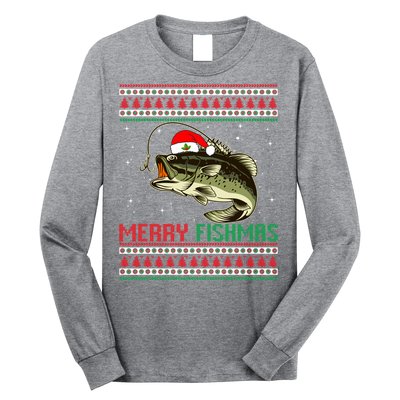 Merry Fishmas Christmas Fish Fisherman Funny Fishing Long Sleeve Shirt