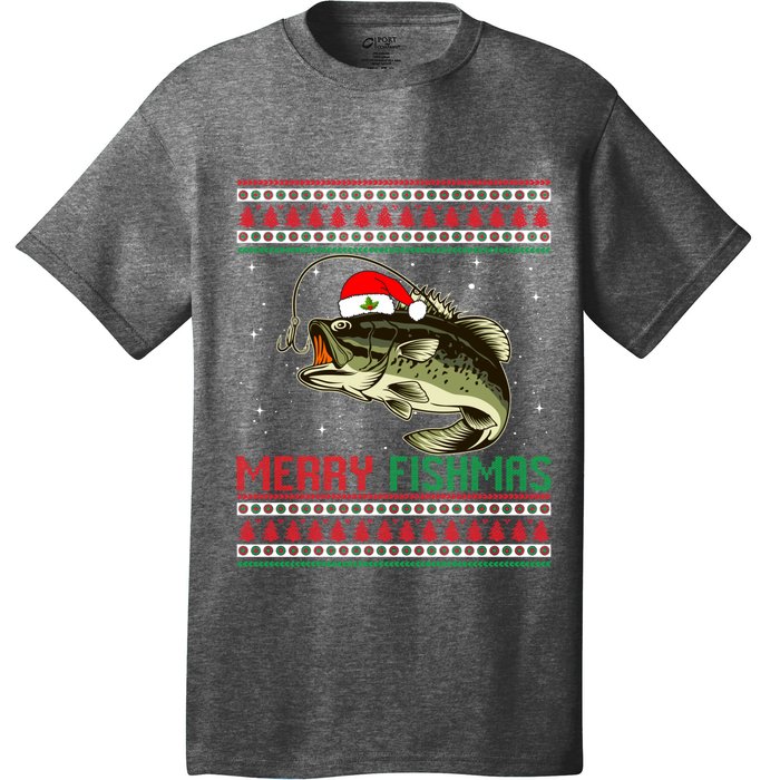 Merry Fishmas Christmas Fish Fisherman Funny Fishing T-Shirt