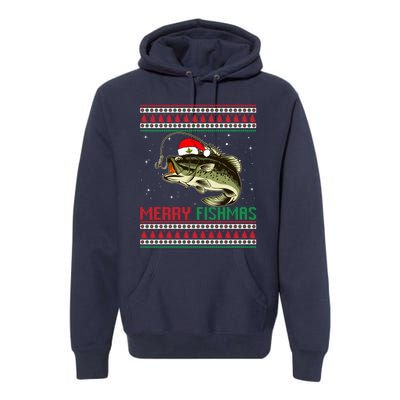 Merry Fishmas Christmas Fish Fisherman Funny Fishing Premium Hoodie