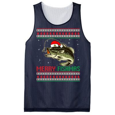 Merry Fishmas Christmas Fish Fisherman Funny Fishing Mesh Reversible Basketball Jersey Tank