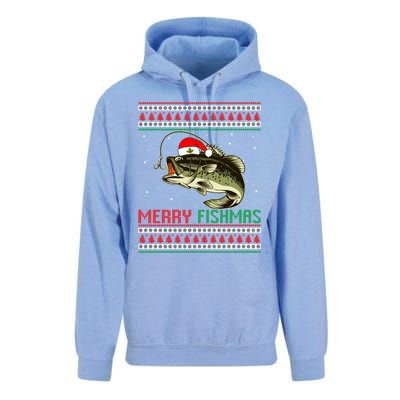 Merry Fishmas Christmas Fish Fisherman Funny Fishing Unisex Surf Hoodie