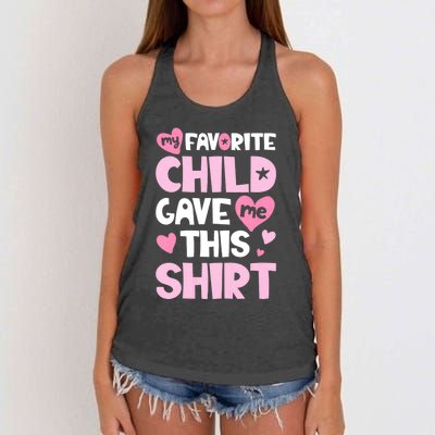 My Favorite Child Gave Me This Family Mom Dad Gifts Women's Knotted Racerback Tank