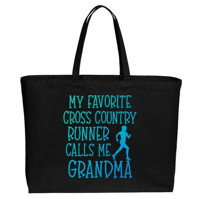 My Favorite Cross Country Runner Calls Me Grandma Grandson Gift Cotton Canvas Jumbo Tote