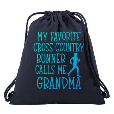 My Favorite Cross Country Runner Calls Me Grandma Grandson Gift Drawstring Bag