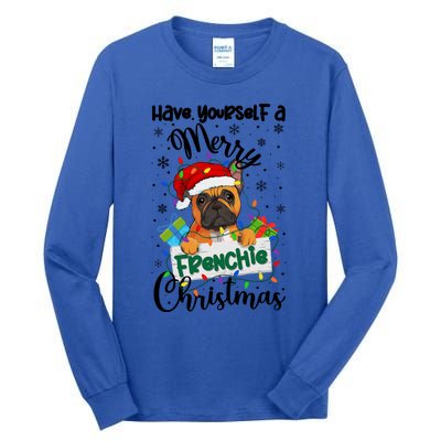 Merry Frenchie Christmas French Bulldog Xmas Party Gift Tall Long Sleeve T-Shirt