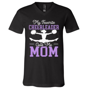 My Favorite Cheerleader Calls Me Mom Cheering V-Neck T-Shirt