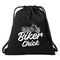 Motorcycle Funny Chopper Race Biker Chick Drawstring Bag