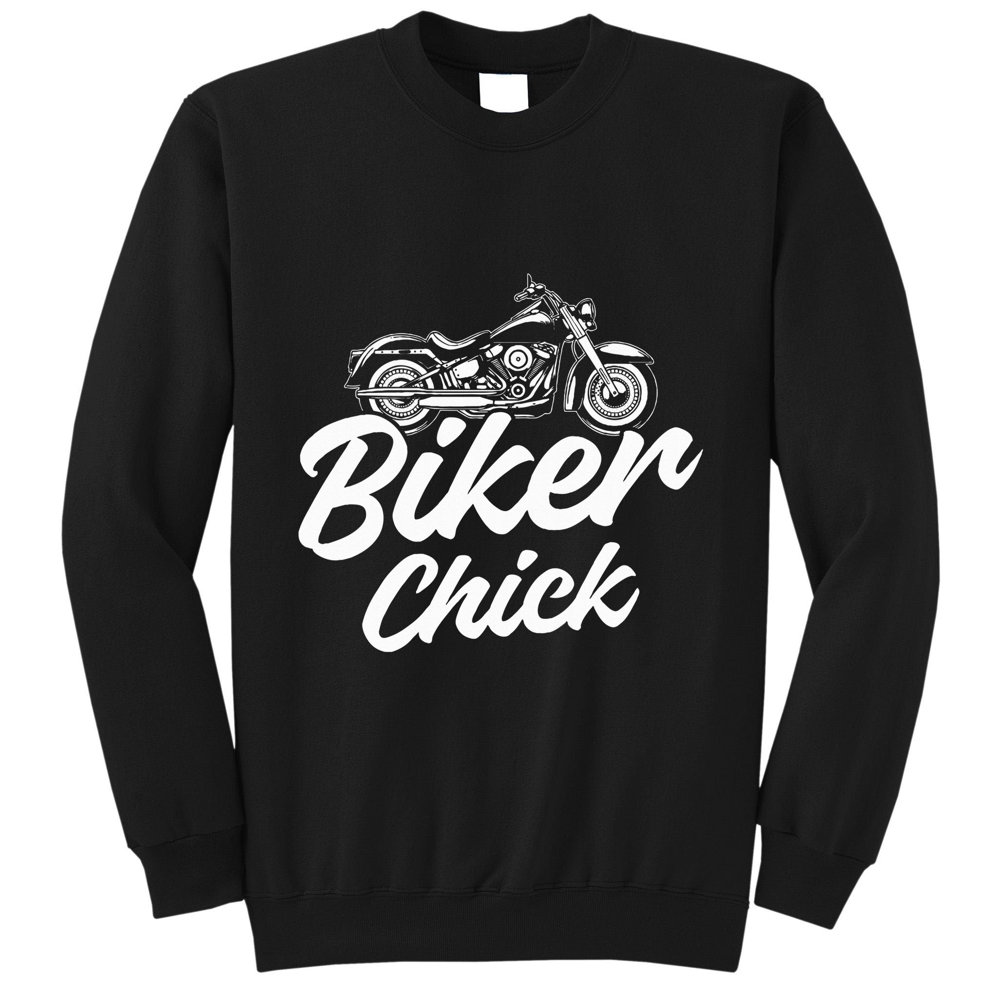 Motorcycle Funny Chopper Race Biker Chick Tall Sweatshirt