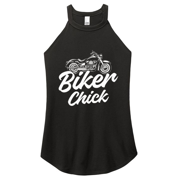 Motorcycle Funny Chopper Race Biker Chick Women's Perfect Tri Rocker Tank