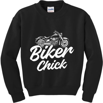 Motorcycle Funny Chopper Race Biker Chick Kids Sweatshirt