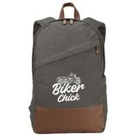 Motorcycle Funny Chopper Race Biker Chick Cotton Canvas Backpack