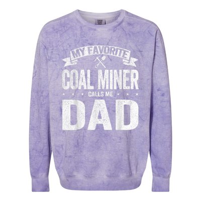 My Favorite Coal Miner Calls Me Dad Fathers Day Retro Colorblast Crewneck Sweatshirt