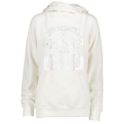 My Favorite Coal Miner Calls Me Dad Fathers Day Retro Womens Funnel Neck Pullover Hood