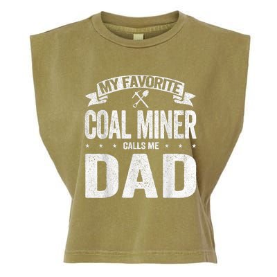 My Favorite Coal Miner Calls Me Dad Fathers Day Retro Garment-Dyed Women's Muscle Tee