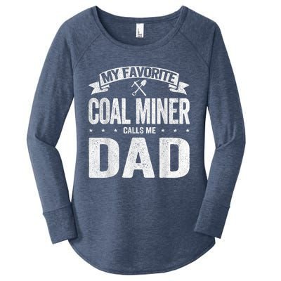 My Favorite Coal Miner Calls Me Dad Fathers Day Retro Women's Perfect Tri Tunic Long Sleeve Shirt