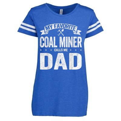 My Favorite Coal Miner Calls Me Dad Fathers Day Retro Enza Ladies Jersey Football T-Shirt