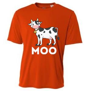 Moo Funny Cow Lover Famer Cattle Ranch Dairy Farming Cooling Performance Crew T-Shirt