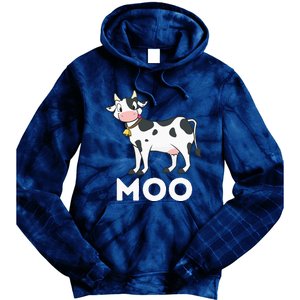 Moo Funny Cow Lover Famer Cattle Ranch Dairy Farming Tie Dye Hoodie