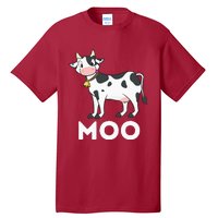 Moo Funny Cow Lover Famer Cattle Ranch Dairy Farming Tall T-Shirt