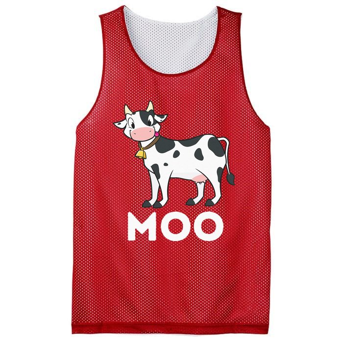 Moo Funny Cow Lover Famer Cattle Ranch Dairy Farming Mesh Reversible Basketball Jersey Tank