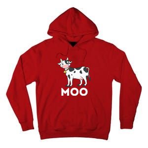 Moo Funny Cow Lover Famer Cattle Ranch Dairy Farming Tall Hoodie