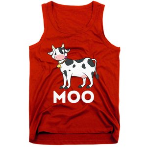 Moo Funny Cow Lover Famer Cattle Ranch Dairy Farming Tank Top