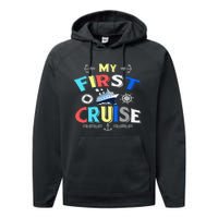 My First Cruise  Girls Boys Cruising and Sailing Performance Fleece Hoodie