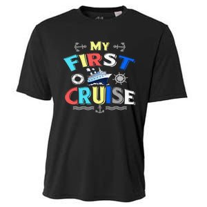 My First Cruise  Girls Boys Cruising and Sailing Cooling Performance Crew T-Shirt