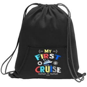 My First Cruise  Girls Boys Cruising and Sailing Sweatshirt Cinch Pack Bag