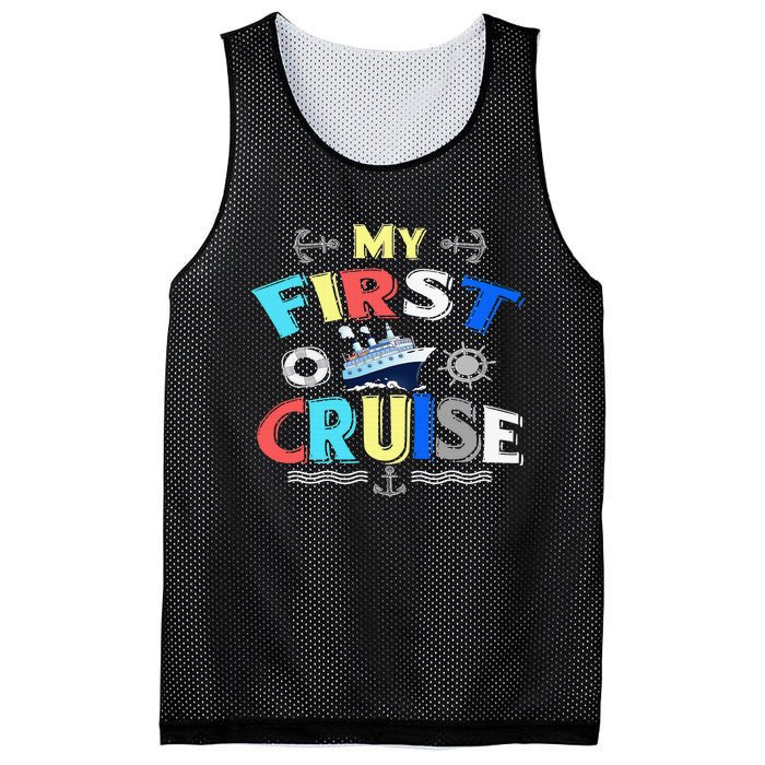 My First Cruise  Girls Boys Cruising and Sailing Mesh Reversible Basketball Jersey Tank