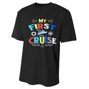 My First Cruise  Girls Boys Cruising and Sailing Performance Sprint T-Shirt