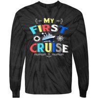 My First Cruise  Girls Boys Cruising and Sailing Tie-Dye Long Sleeve Shirt