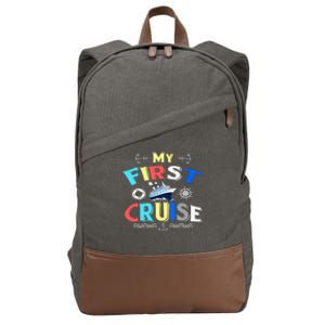 My First Cruise  Girls Boys Cruising and Sailing Cotton Canvas Backpack