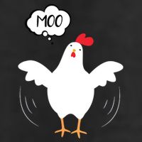 MOO Funny Cow Chicken Funny Garment-Dyed Fleece Hoodie