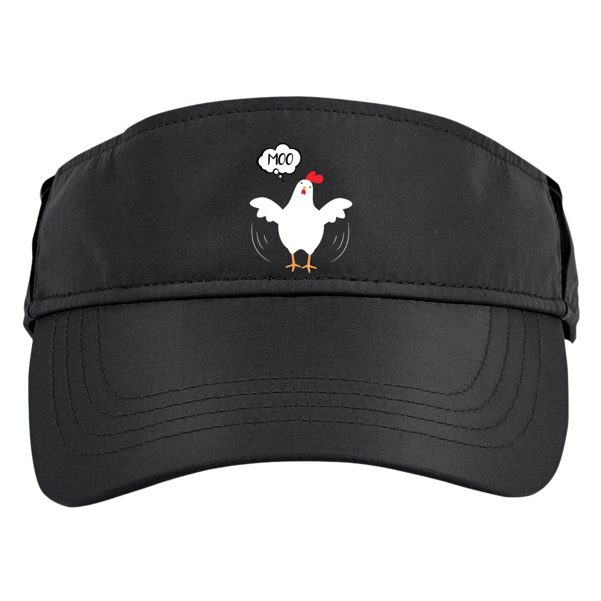 MOO Funny Cow Chicken Funny Adult Drive Performance Visor