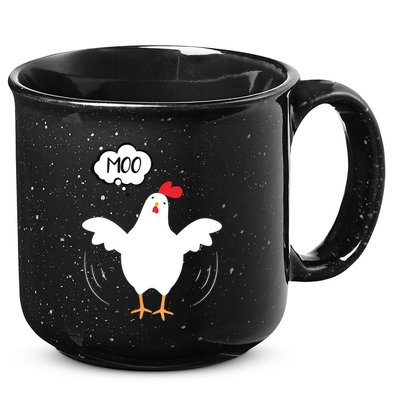 MOO Funny Cow Chicken Funny 15oz Campfire Ceramic Mug