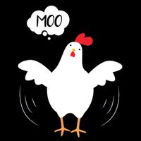 MOO Funny Cow Chicken Funny Cropped Pullover Crew