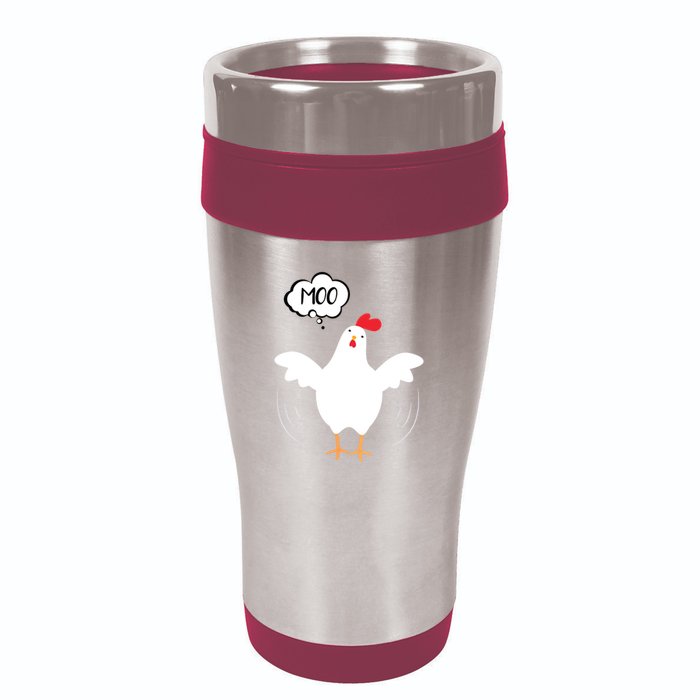 MOO Funny Cow Chicken Funny 16oz Travel Tumbler