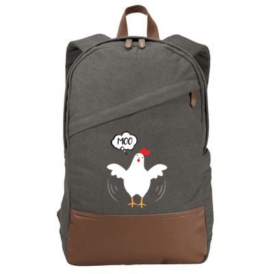 MOO Funny Cow Chicken Funny Cotton Canvas Backpack