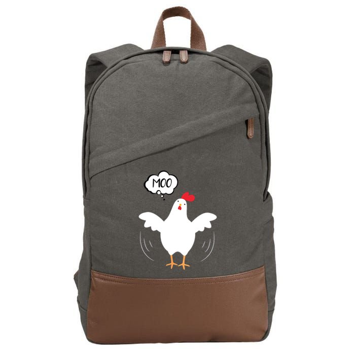 MOO Funny Cow Chicken Funny Cotton Canvas Backpack
