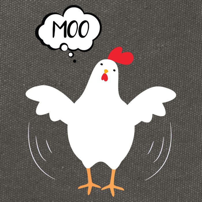 MOO Funny Cow Chicken Funny Cotton Canvas Backpack